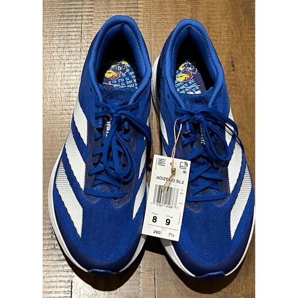 Adidas Adizero SL2 Men's Running Shoes Royal Blue White Kansas Jayhawks Size 8 - Picture 5 of 12